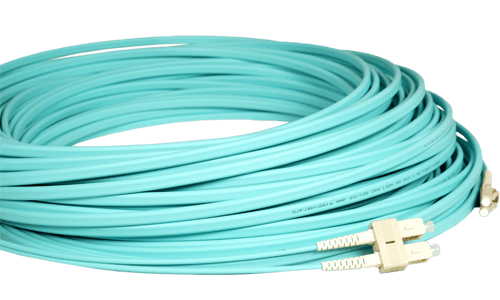 Flat twin fibre optic patch lead